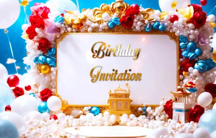 Fun and Colorful 3D Birthday Party Invitation Card Slideshow
